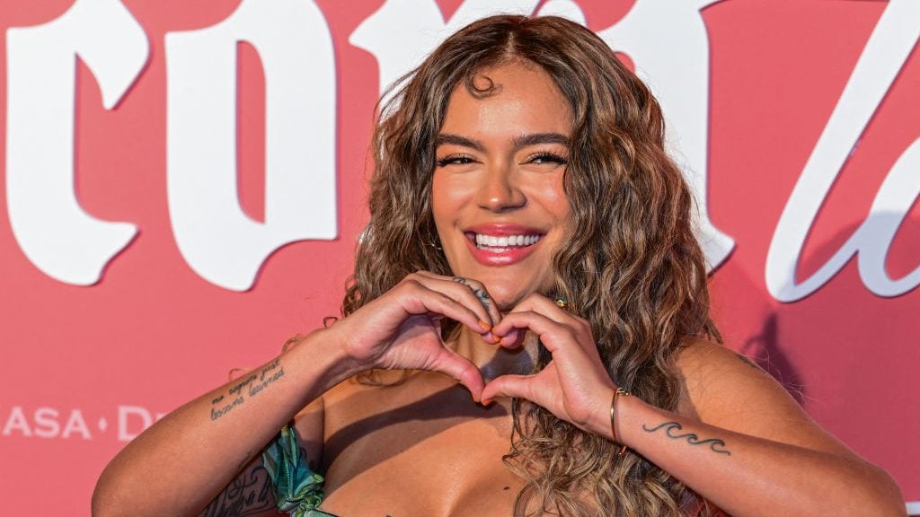 Colombian singer Karol G attends her Con Cora Land Foundation’s inaugural gala in Miami, Florida on February 22, 2025. Giorgio VIERA / AFP