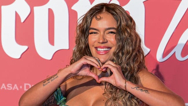 Colombian singer Karol G attends her Con Cora Land Foundation’s inaugural gala in Miami, Florida on February 22, 2025. Giorgio VIERA / AFP
