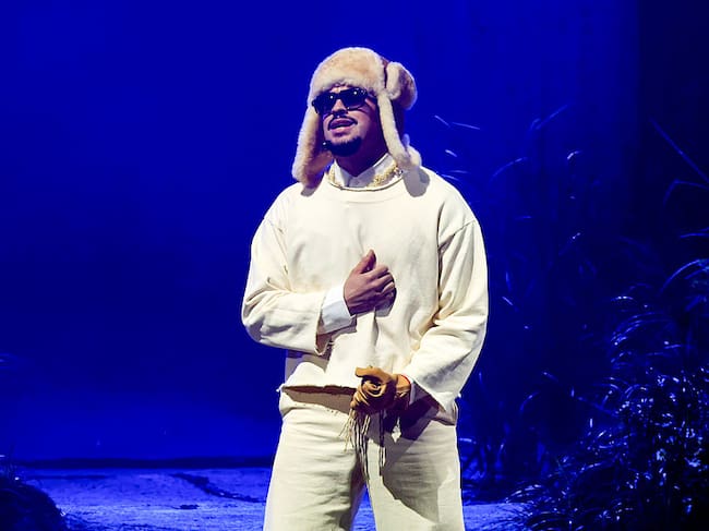 Bad Bunny performs onstage during Night One of Bad Bunny: "No Me Quiero Ir De Aqui" Residencia En El Choli at Coliseo de Puerto Rico José Miguel Agrelot on July 11, 2025 in San Juan, Puerto Rico.