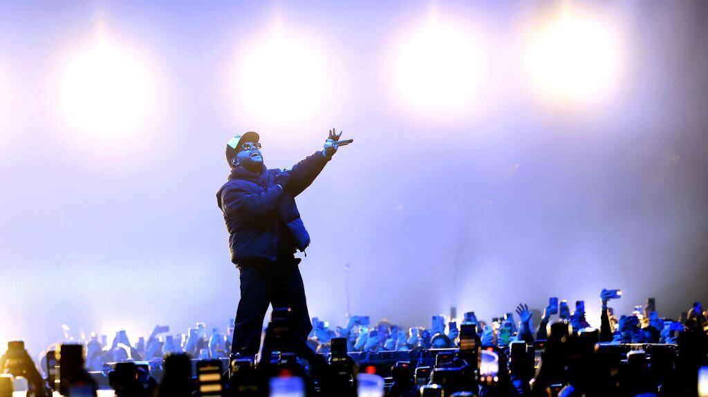 The Weeknd performs onstage at Spotify’s Billions Club Live with The Weeknd at The Barker Hangar on December 17, 2024 in Los Angeles, California. Kevin Mazur/Getty Images for Spotify