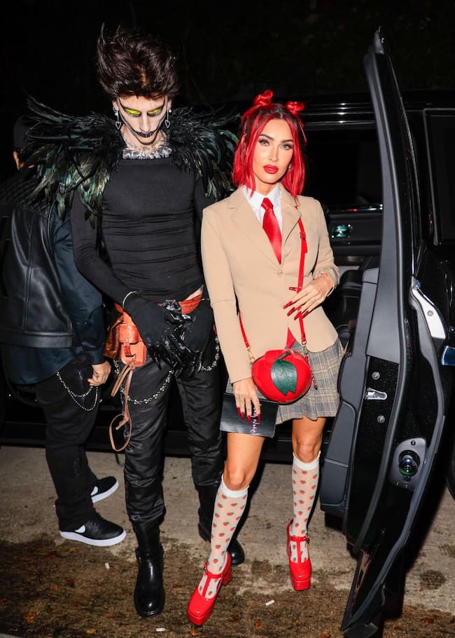 Machine Gun Kelly and Megan Fox are seen arriving to Vas Morgan and Michael Braun’s Halloween Party. Rachpoot/Bauer-Griffin/Getty Images.