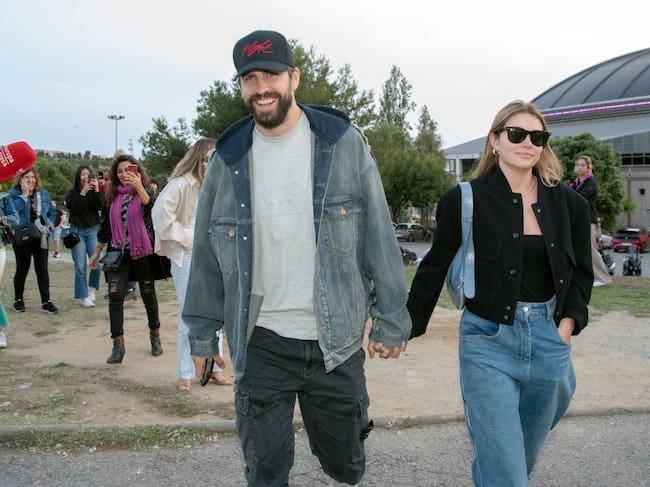 Gerad Pique and Clara Chia arrive at the Olympic Stadium of Montjuic to attend the Coldplay concert on May 28, 2023, in Barcelona (Catalonia, Spain). David Oller/Europa Press via Getty Images