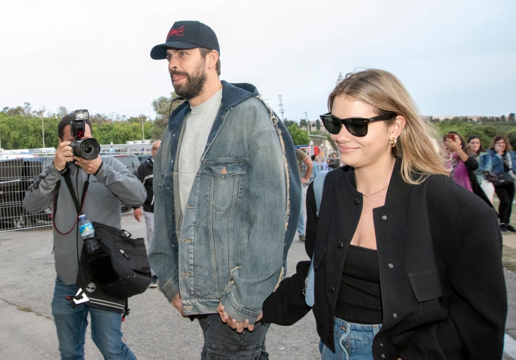 Gerad Pique and Clara Chia arrive at the Olympic Stadium of Montjuic to attend the Coldplay concert on May 28, 2023, in Barcelona (Catalonia, Spain). David Oller/Europa Press via Getty Images