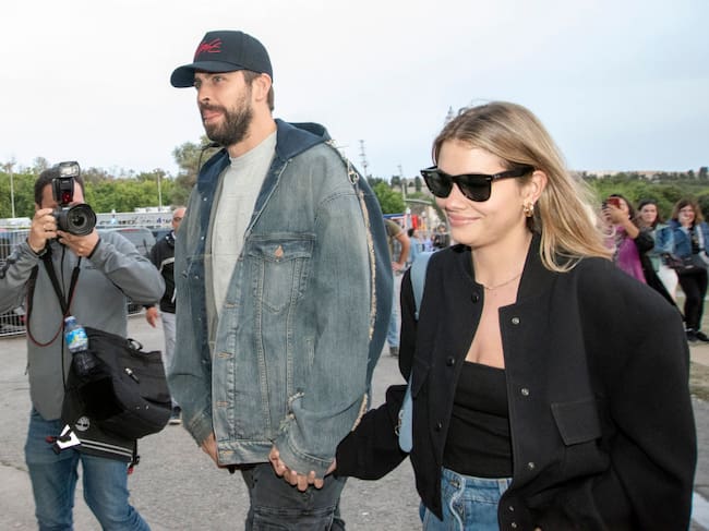 Gerad Pique and Clara Chia arrive at the Olympic Stadium of Montjuic to attend the Coldplay concert on May 28, 2023, in Barcelona (Catalonia, Spain). David Oller/Europa Press via Getty Images