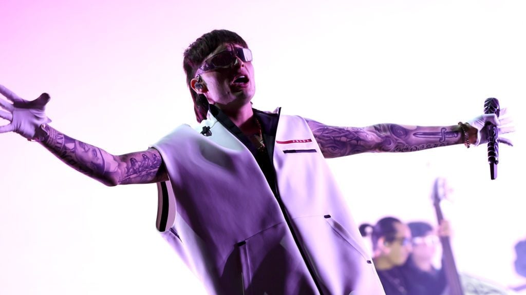 Peso Pluma performs at the Coachella Stage during the 2024 Coachella Valley Music and Arts Festival at Empire Polo Club on April 12, 2024 in Indio, California. Arturo Holmes/Getty Images for Coachella