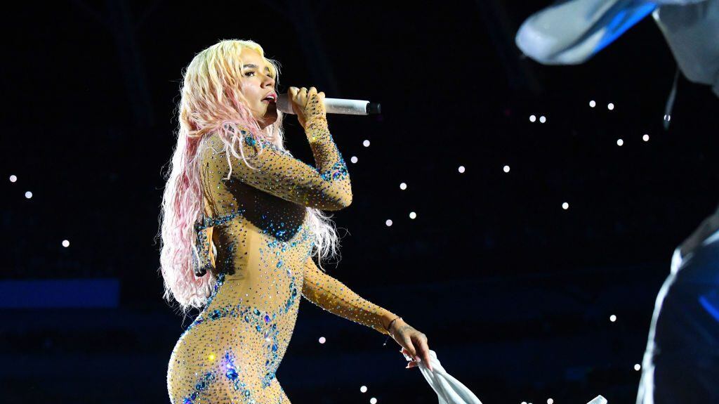 Karol G performs during her «Mañana Será Bonito» Tour at Camping World Stadium on September 24, 2023 in Orlando, Florida.  Gerardo Mora/Getty Images