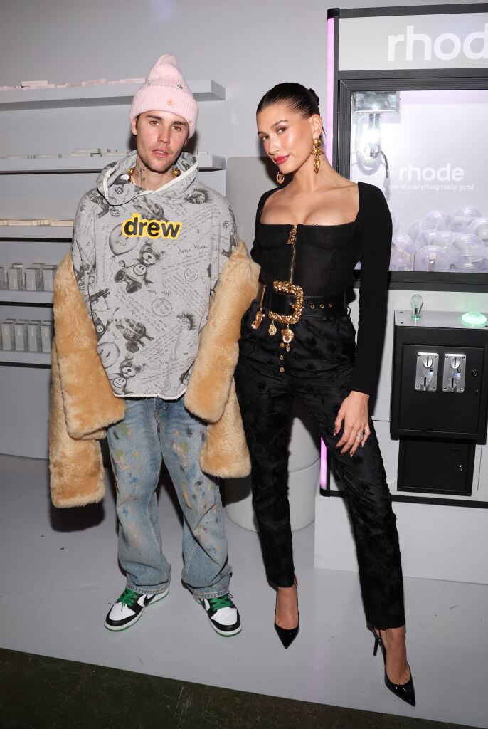 Justin Bieber and Hailey Bieber attend OBB Media’s Grand Opening of OBB. Jerritt Clark/Getty Images.