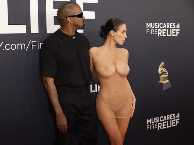 Kanye West and Bianca Censori attend the 67th GRAMMY Awards on February 02, 2025 in Los Angeles, California. Frazer Harrison/Getty Images