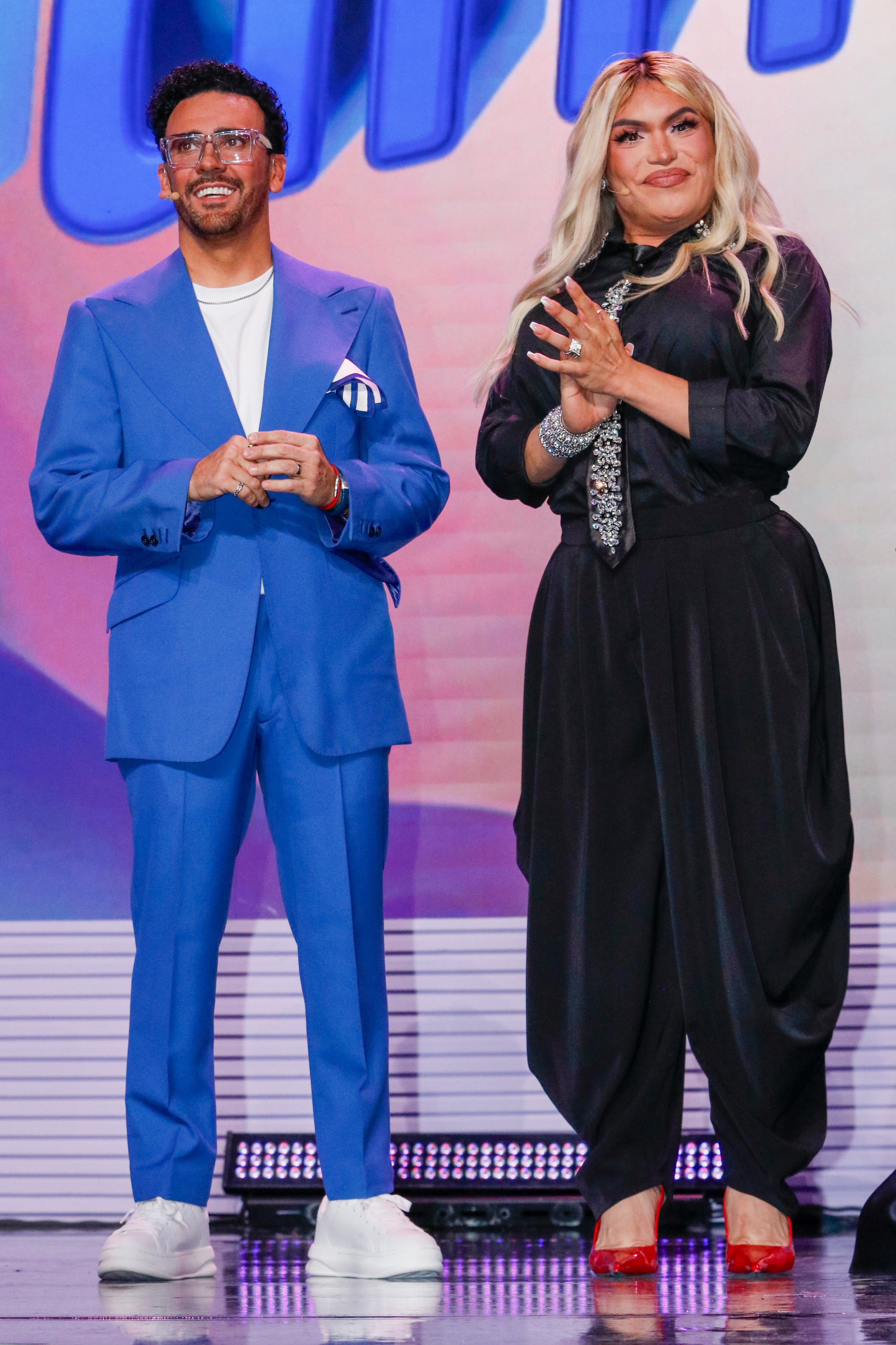Ricardo Margaleff y Wendy Guevara asisten a una rueda de prensa de «La Casa de los Famosos México 2026» en Televisa San Ángel el 21 de julio de 2026 en la Ciudad de México, México.