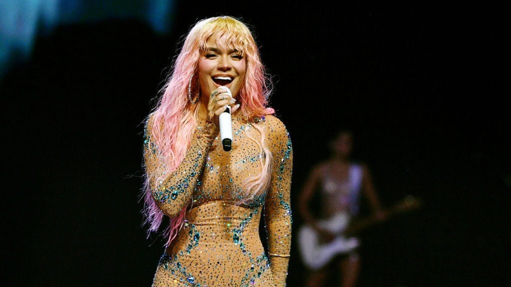 Karol G performs during the European leg of her MAÑANA SERÁ BONITO tour at The O2 Arena on June 18, 2024 in London, England. Jim Dyson/Getty Images