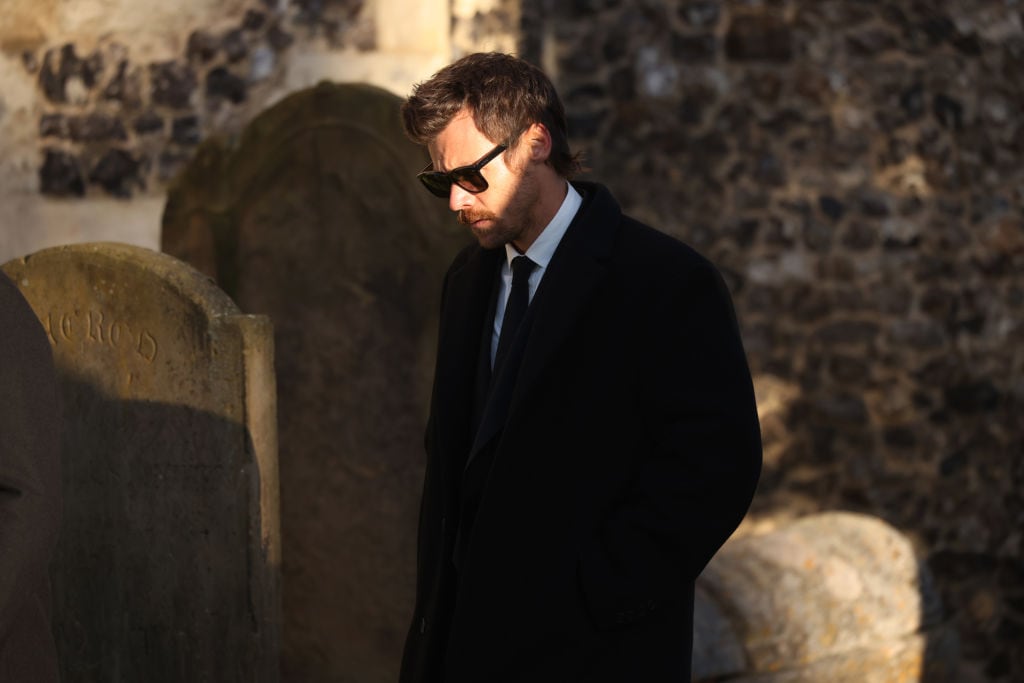 Harry Styles leaves following the funeral of singer Liam Payne, former member of One Direction, on November 20, 2024 in Amersham, United Kingdom. Dan Kitwood/Getty Images