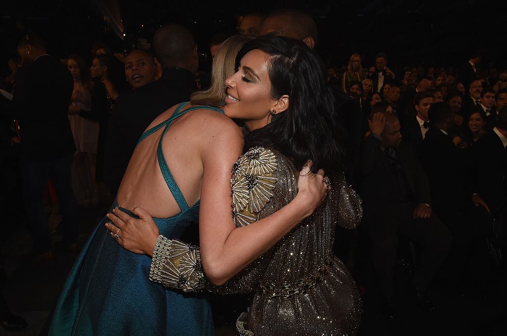 Taylor Swift and Kim Kardashian attend The 57th Annual GRAMMY Awards at the STAPLES Center on February 8, 2015 in Los Angeles, California. Larry Busacca / Getty Images for NARAS