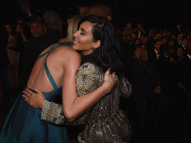 Taylor Swift and Kim Kardashian attend The 57th Annual GRAMMY Awards at the STAPLES Center on February 8, 2015 in Los Angeles, California. Larry Busacca / Getty Images for NARAS