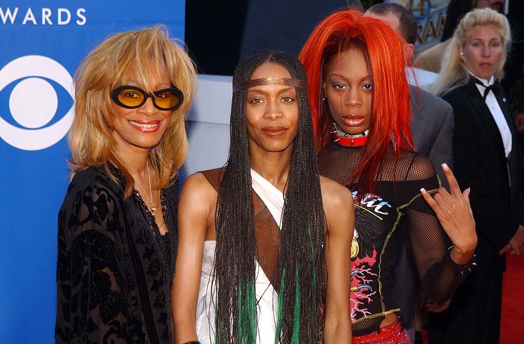 Erykah Badu (center) and guests during The 44th Annual Grammy Awards (2002) at Staples Center in Los Angeles, California, United States. Jeff Kravitz/FilmMagic, Inc