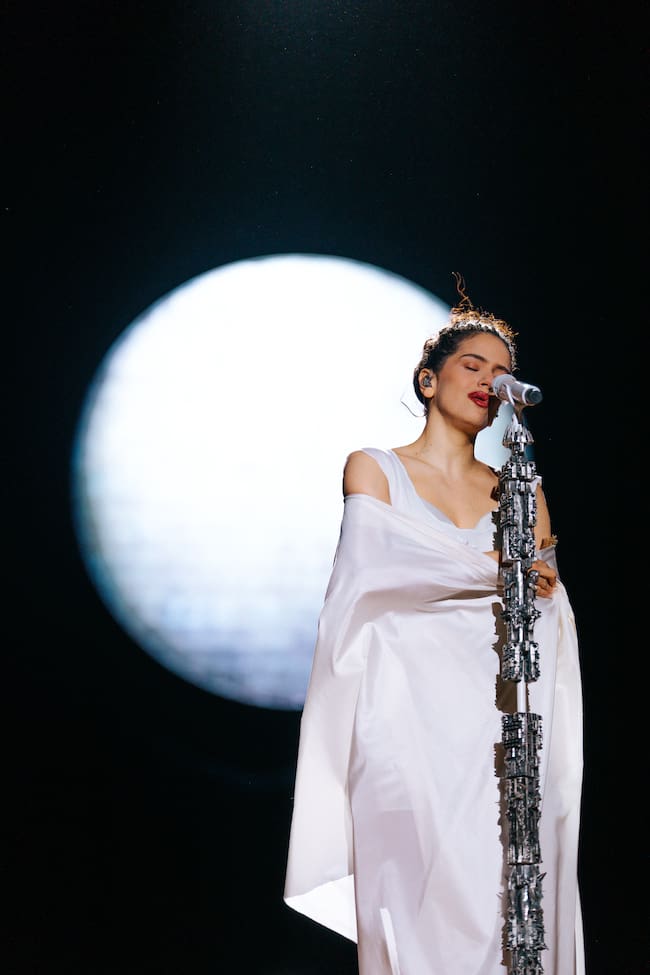 Rosalía performs during the LUX Tour in Los Angeles in June 2026.