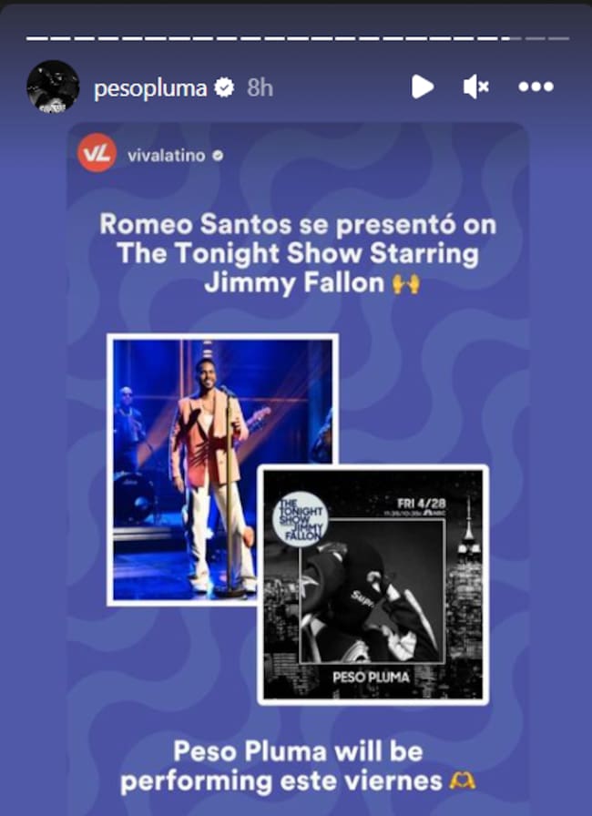 Peso Pluma Performs in Jimmy Fallon / Instagram