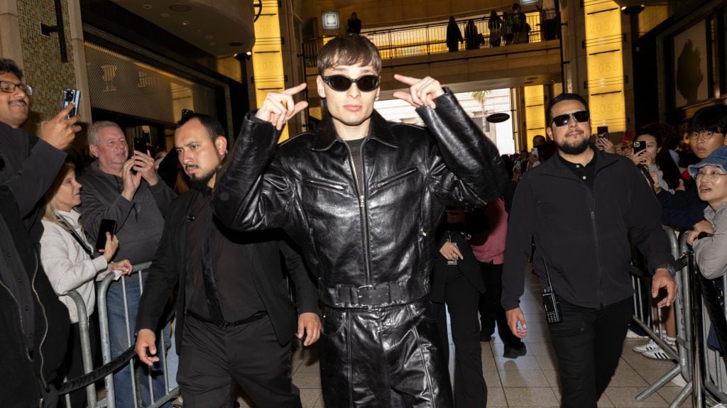 Peso Pluma at the 2024 iHeartRadio Music Awards held at the Dolby Theatre on April 1, 2024 in Los Angeles, California. Christopher Polk/Variety via Getty Images