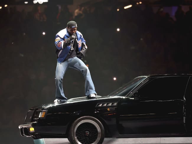 Kendrick Lamar performs during the Apple Music Super Bowl LIX Halftime Show at Caesars Superdome on February 09, 2025 in New Orleans, Louisiana. Kevin Mazur/Getty Images for Roc Nation
