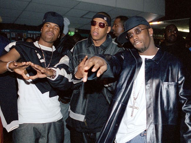 Memphis Bleek, Jay-Z and Puff Daddy, pose for a portrait during a Def Jam Island Records party circa 1998 in New York, New York. Lester Cohen/Getty Images