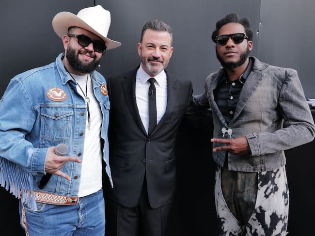 The guests for Monday on Jimmy Kimmel Live, April 29 included musical guests Carin León and Leon Bridges. Disney/Randy Holmes