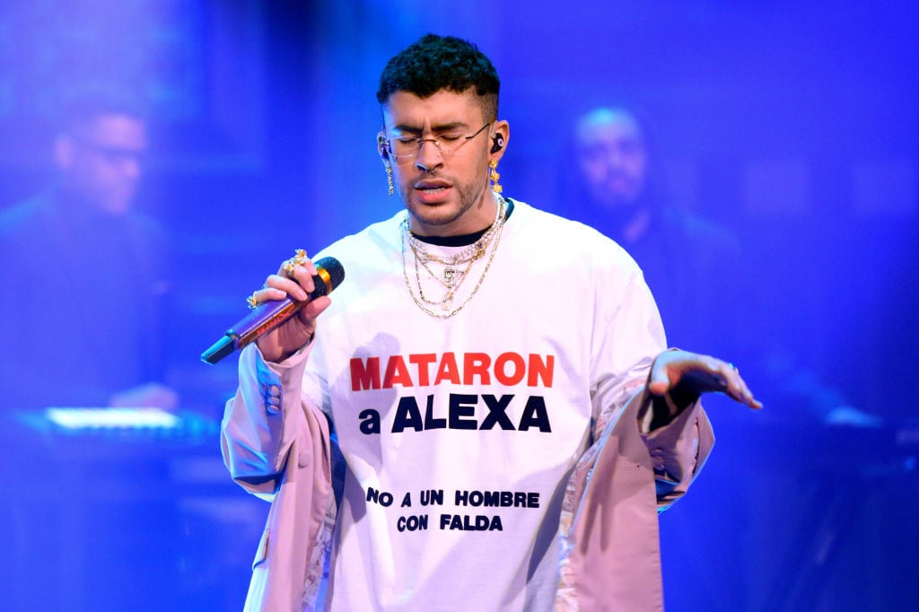 Bad Bunny on Jimmy Fallon’s ‘The Tonight Show’. Andrew Lipovsky/NBC/NBCU Photo Bank via Getty Images