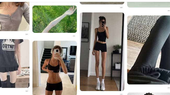 Cultura thinspo (exaltación de la delgadez) en Pinterest.