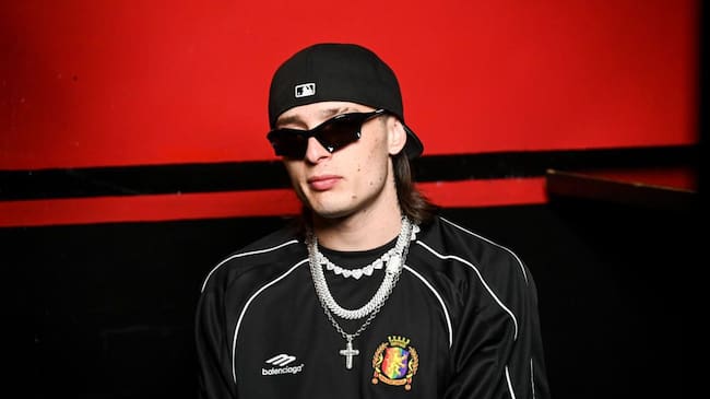 Peso Pluma at the 2023 Billboard Music Awards on November 19 at The Mayan in Los Angeles, California. (Photo by Gilbert Flores/Penske Media via Getty Images)