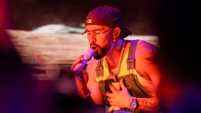 Bad Bunny at the Billboard Latin Music Awards 2023 held at Watsco Center on October 5, 2023 in Coral Gables, Florida. Christopher Polk/Billboard via Getty Images