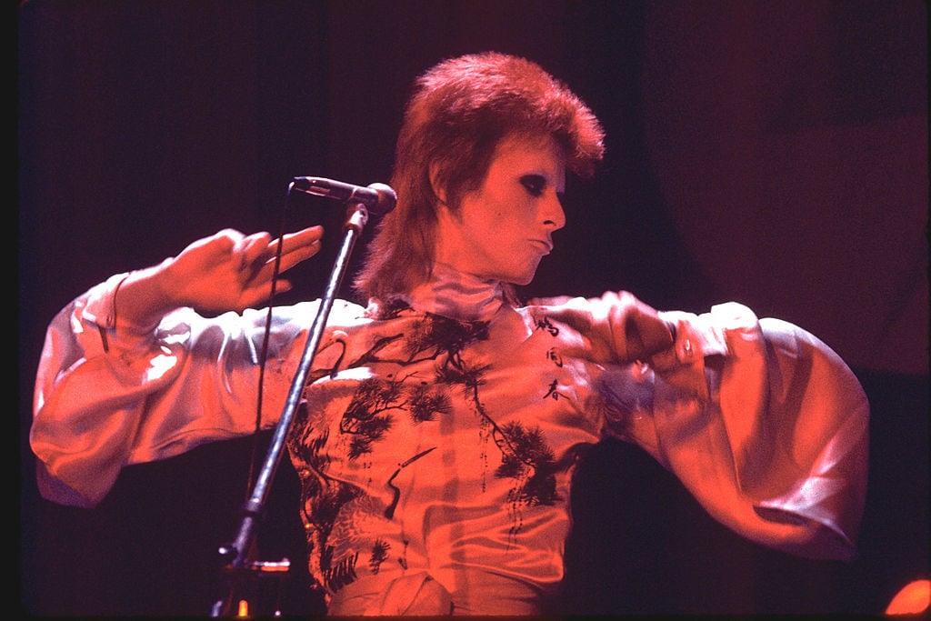 David Bowie performs as Ziggy Stardust, 1973. Chris Walter/Getty.
