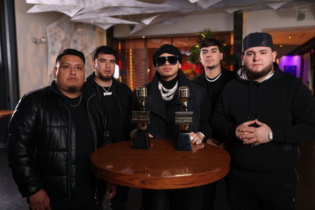 Fuerza Regida wins the Billboard Music Awards for Top Duo/Group and,Top Latin Duo/Group at the 2023 Billboard Music Awards at the W Hotel in Los Angeles, California. The show airs on November 19, 2023 on BBMAs.watch. (Photo by Anna Webber/Penske Media via Getty Images)