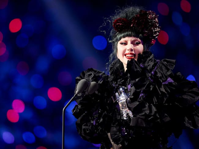 Lady Gaga en la alfombra roja de los MTV Video Music Awards 2025 en el UBS Arena de Nueva York