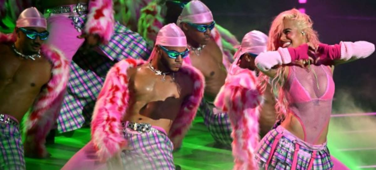 Karol G performs onstage during the 2023 MTV Video Music Awards at Prudential Center on September 12, 2023 in Newark, New Jersey. Noam Galai/Getty Images for MTV