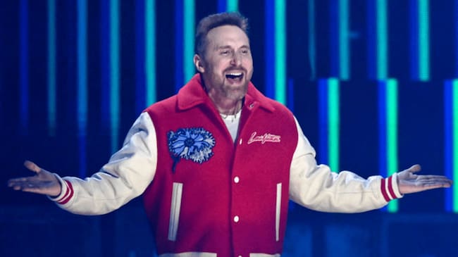 David Guetta performs on stage during The BRIT Awards 2023 at The O2 Arena on February 11, 2023 in London, England. Gareth Cattermole/Getty Images.