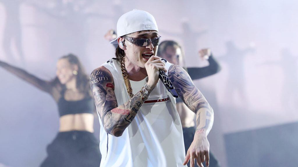 Peso Pluma performs at the Coachella Stage during the 2024 Coachella Valley Music and Arts Festival at Empire Polo Club on April 12, 2024 in Indio, California. Arturo Holmes/Getty Images