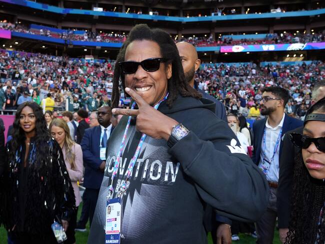 Jay-Z en la Super Bowl LVII el 12 de febrero de 2023 en el State Farm Stadium de Glendale, Arizona.
