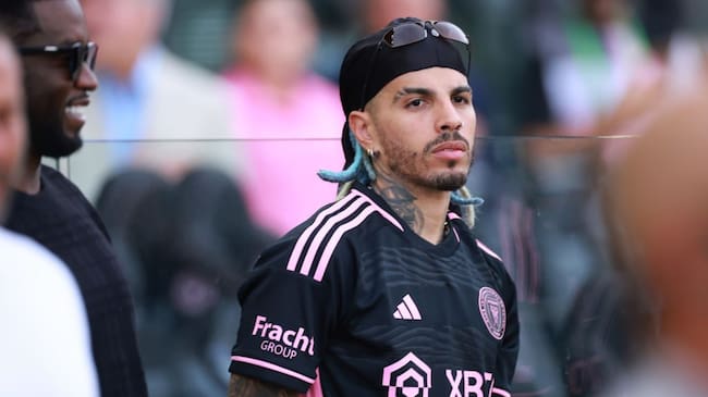 Rauw Alejandro looks on prior to the Leagues Cup 2023 match between Inter Miami CF and Atlanta United at DRV PNK Stadium on July 25, 2023 in Fort Lauderdale, Florida. Hector Vivas/Getty Images