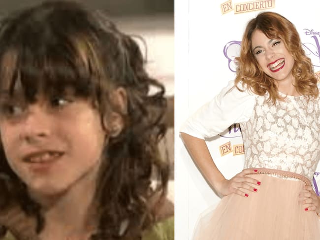 Tini in ‘Patito Feo’ and in 2013. YouTube/Getty Images.