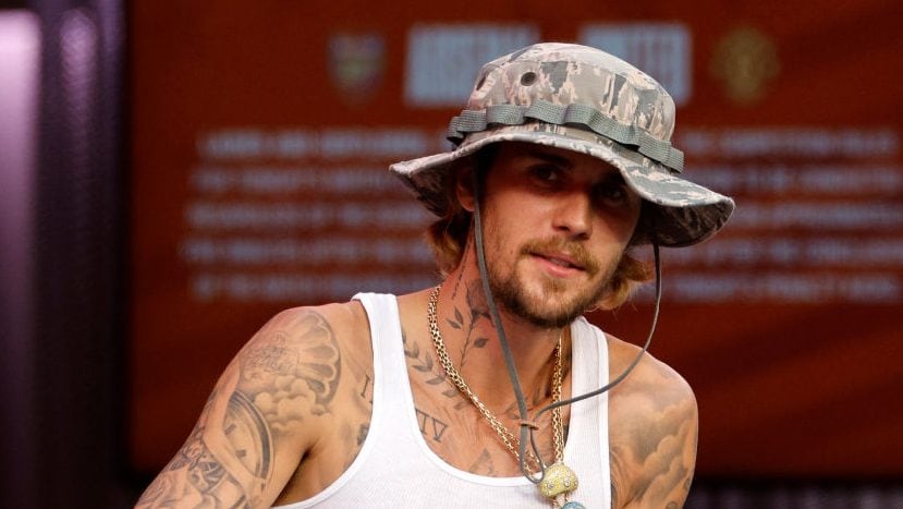 Justin Bieber attends the Arsenal and Manchester United pre-season friendly soccer match at SoFi Stadium on July 27, 2024 in Inglewood, California. Kevork Djansezian/Getty Images