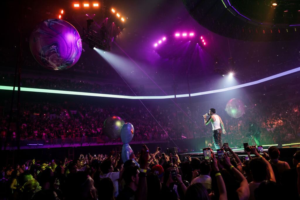 Rauw Alejandro performs during his Saturno World Tour 2023 at Miami. John Parra/Getty.