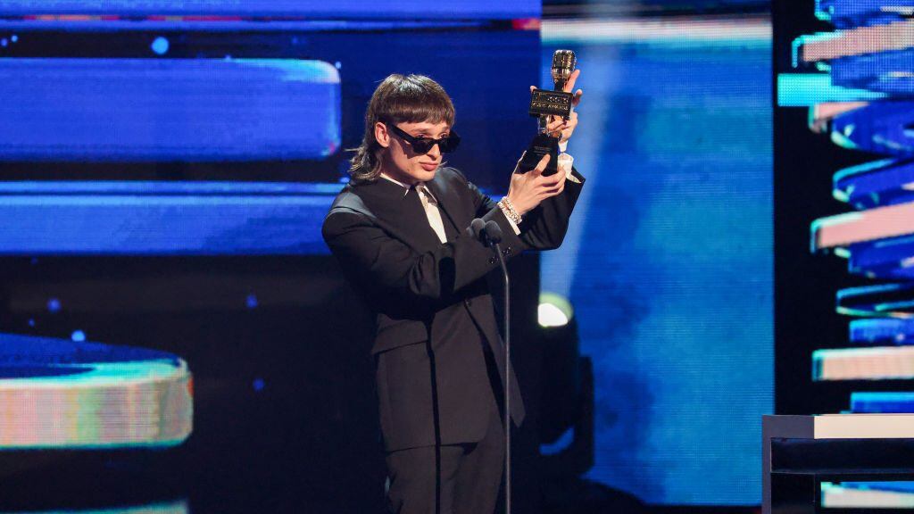 Peso Pluma at the Billboard Latin Music Awards 2023 held at Watsco Center on October 5, 2023 in Coral Gables, Florida.  Christopher Polk/Billboard via Getty Images