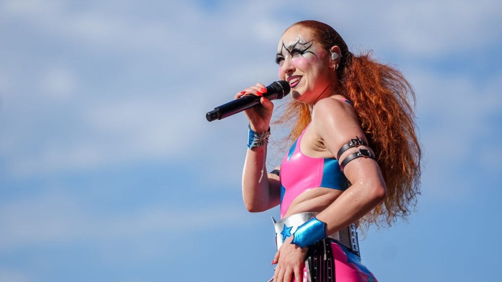 Chappell Roan performs during Lollapalooza at Grant Park on August 01, 2024 in Chicago, Illinois. Josh Brasted/FilmMagic