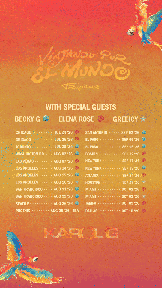 Karol G invita a Becky G, Elena Rose y Greeicy al TropiTour en Estados Unidos 2026