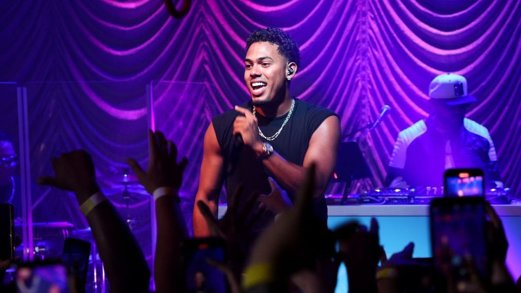 Myke Towers performs at the Vita Coco Spiked with Captain Morgan Tropical Takeover Tour at Saint Rocke on August 04, 2023 in Hermosa Beach, California. Phillip Faraone/Getty Images for Captain Morgan