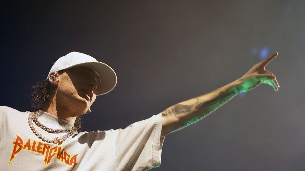 Peso Pluma, performs during his Double P Tour at the Pavilion at Toyota Music Factory. Javier Vicencio / Eyepix Group