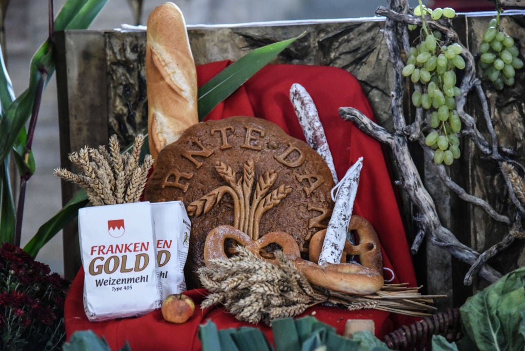 Harvest Festival in the catholic cathedral of Bamberg, Bavaria, on Ocotber 1, 2017. Wassilios Aswestopoulos/Getty Images.