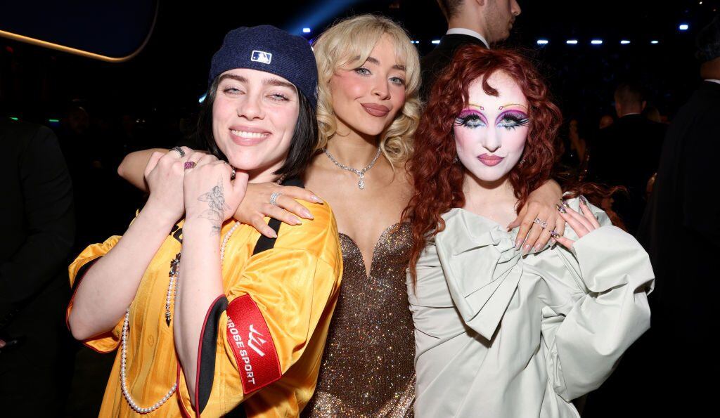 Sabrina Carpenter, Chappell Roan, and Billie Eilish attend the 67th Annual GRAMMY Awards at Crypto.com Arena on February 02, 2025 in Los Angeles, California. (Kevin Mazur/Getty Images)
