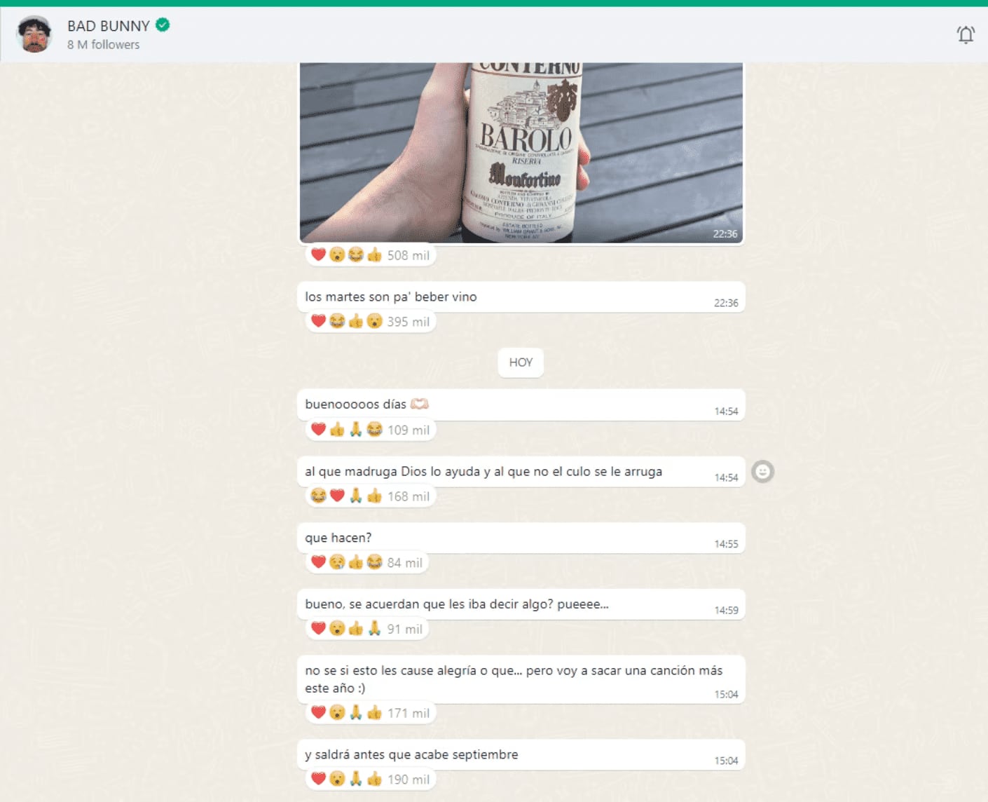 Bad Bunny’s WhatsApp Chat.