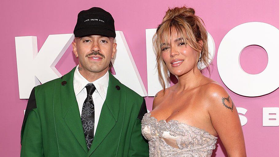 Feid and Karol G attend the New York screening of Netflix’s <em>Karol G: Tomorrow Was Beautiful</em> at Whitby Hotel on May 06, 2025 in New York City. (Manoli Figetakis/Getty Images)