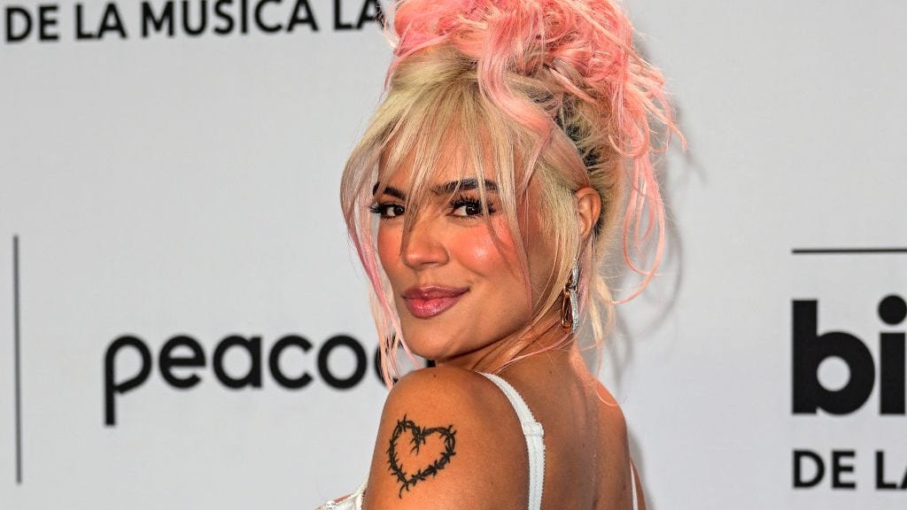 Colombian singer Karol G arrives for the Billboard Latin Music Awards at the Watsco Center in Miami, Florida, on October 5, 2023. GIORGIO VIERA/AFP via Getty Images