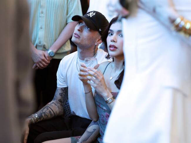 Peso Pluma and Kenia Os attend Pegasus World Cup 2025 at Gulfstream Park on January 25, 2025 in Hallandale, Florida. Alexander Tamargo/Getty Images for Pegasus World Cup 2025